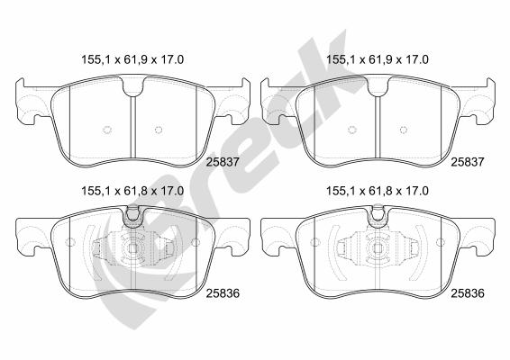 Set placute frana,frana disc 25836 00 701 00 BRECK